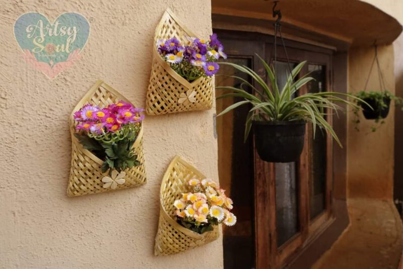 Bamboo Blooms: Flower Baskets with Natural Charm