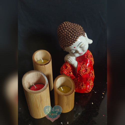 Bamboo Handcrafted Candle Holder