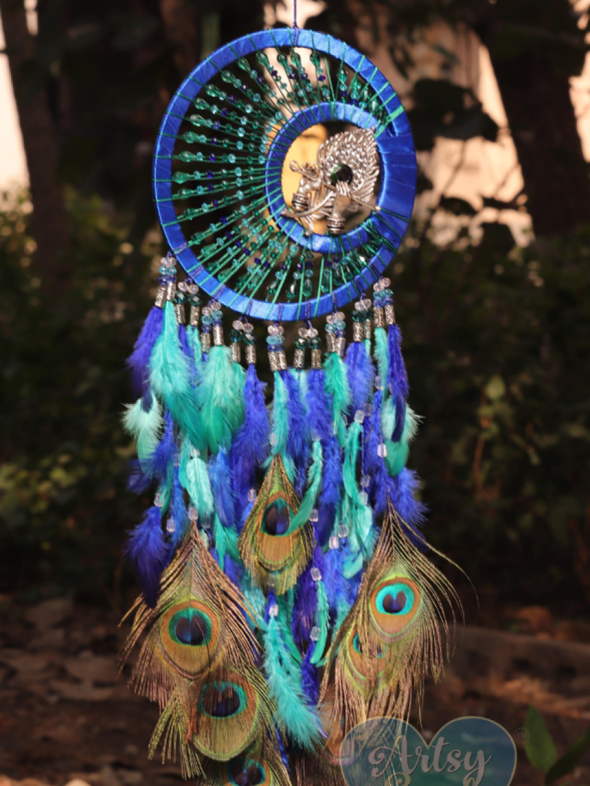 Graceful Majesty: Dreamcatcher celebrating the Peacock's Grandeur