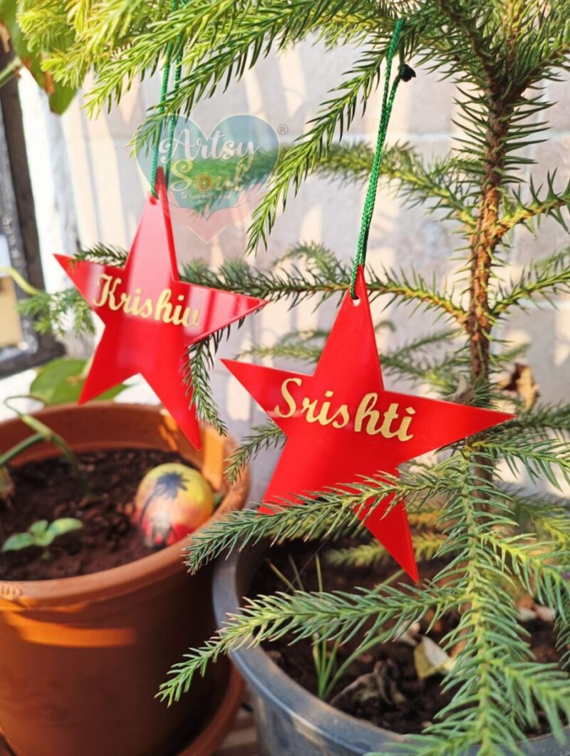 Personalized Star Christmas Tree Ornament