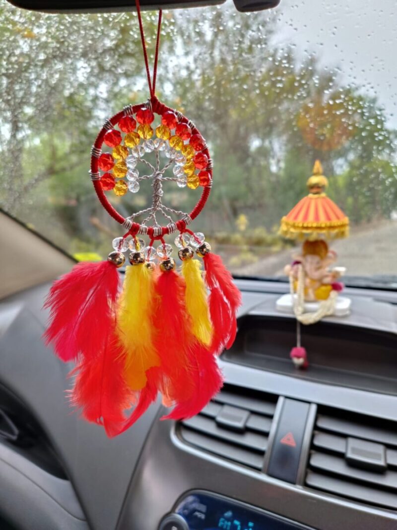 Blazing Colors: Tree of Life Car Hanger with Fire Crystals