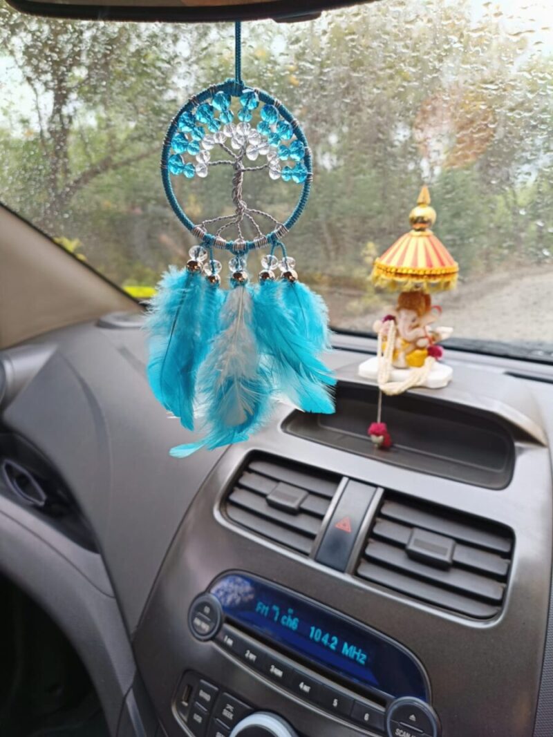 Tree of Life Car Hanger: Serenity in Blue Crystals