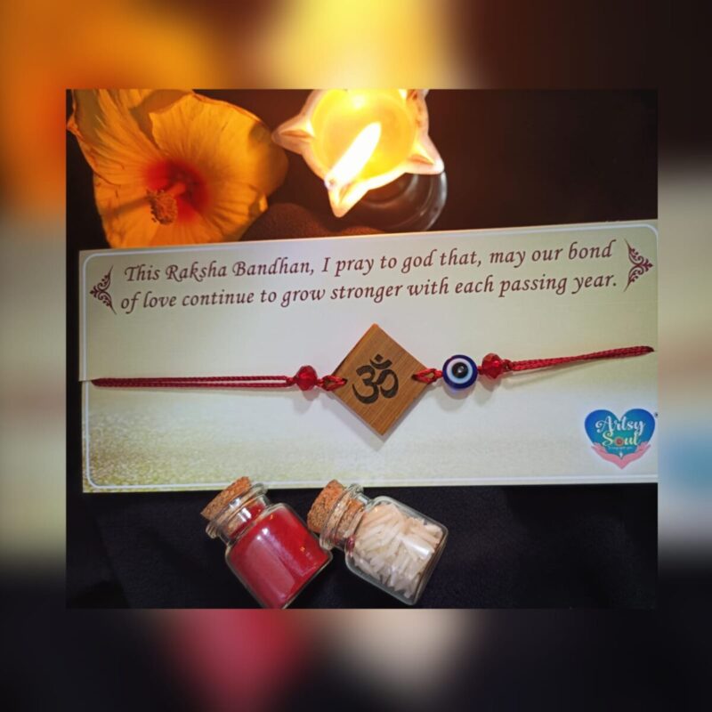 Blessings of Bamboo: Evil Eye Rakhi with Natural Elegance