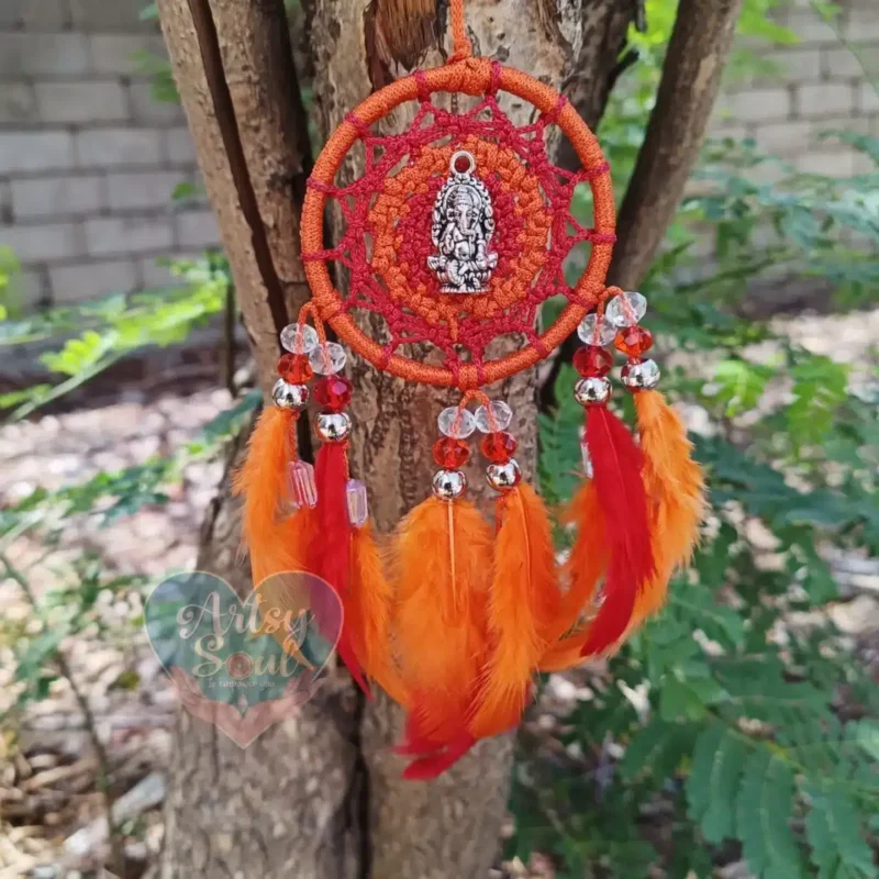 Ganesha's Dreamcatcher Car Charm: Guardian of Journeys