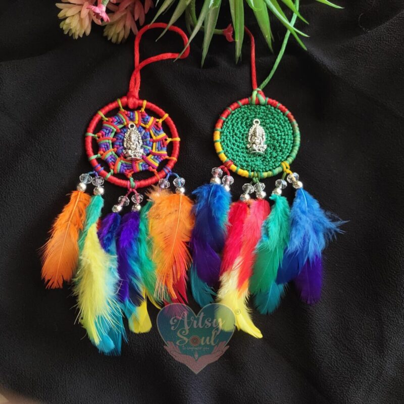 Double Threads of Dreams: Ganesha's Dreamcatcher Blessings