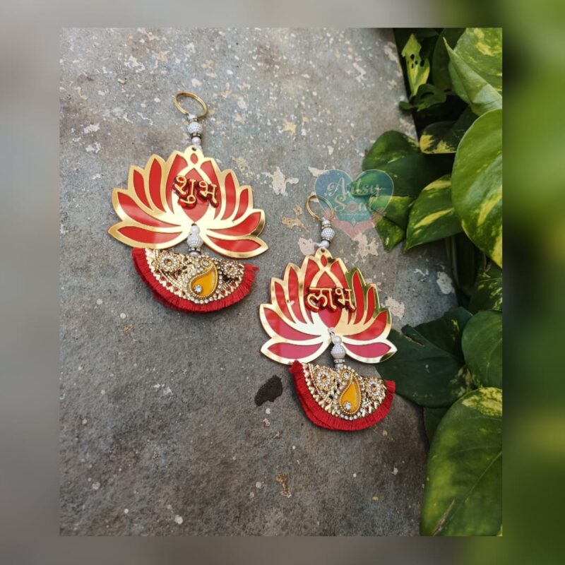 Crimson Blessings: Handmade Red Shubh Labh