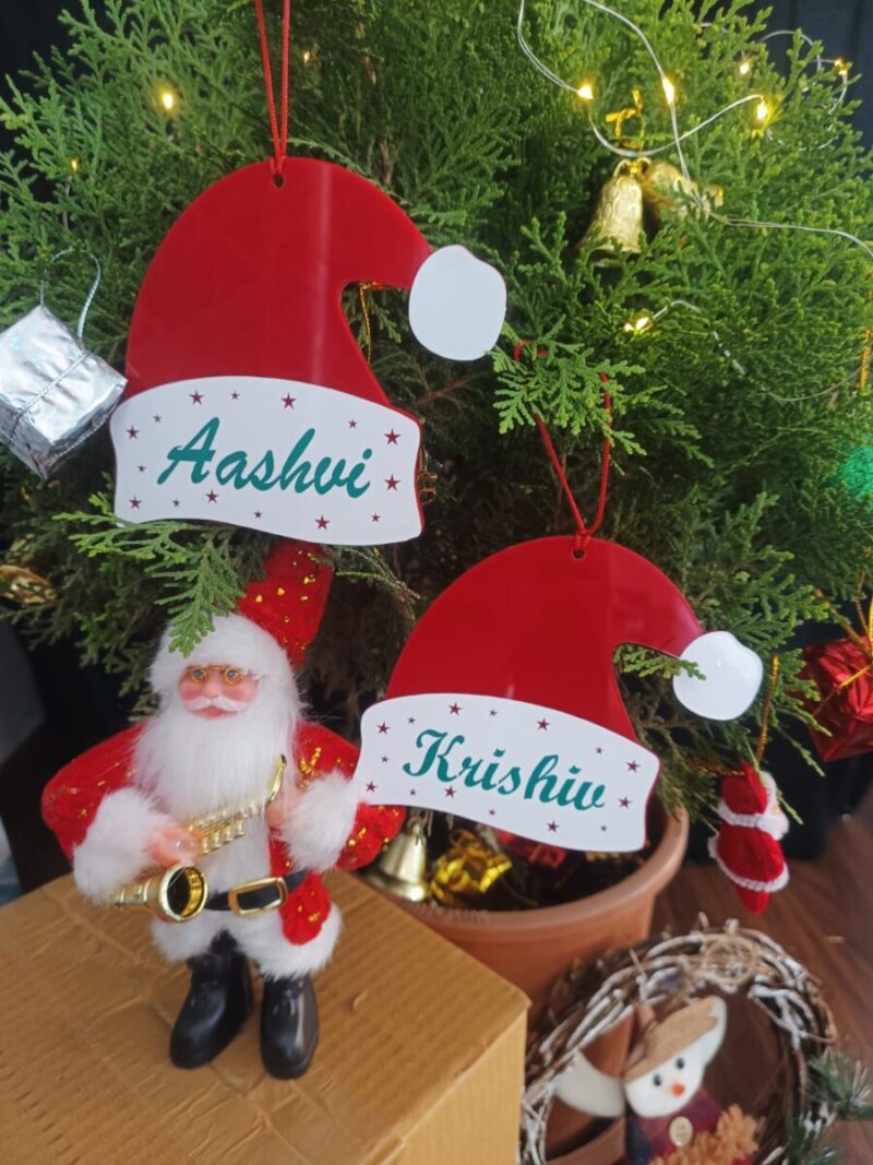 Santa's Signature: A Personalized Christmas Cap Ornament