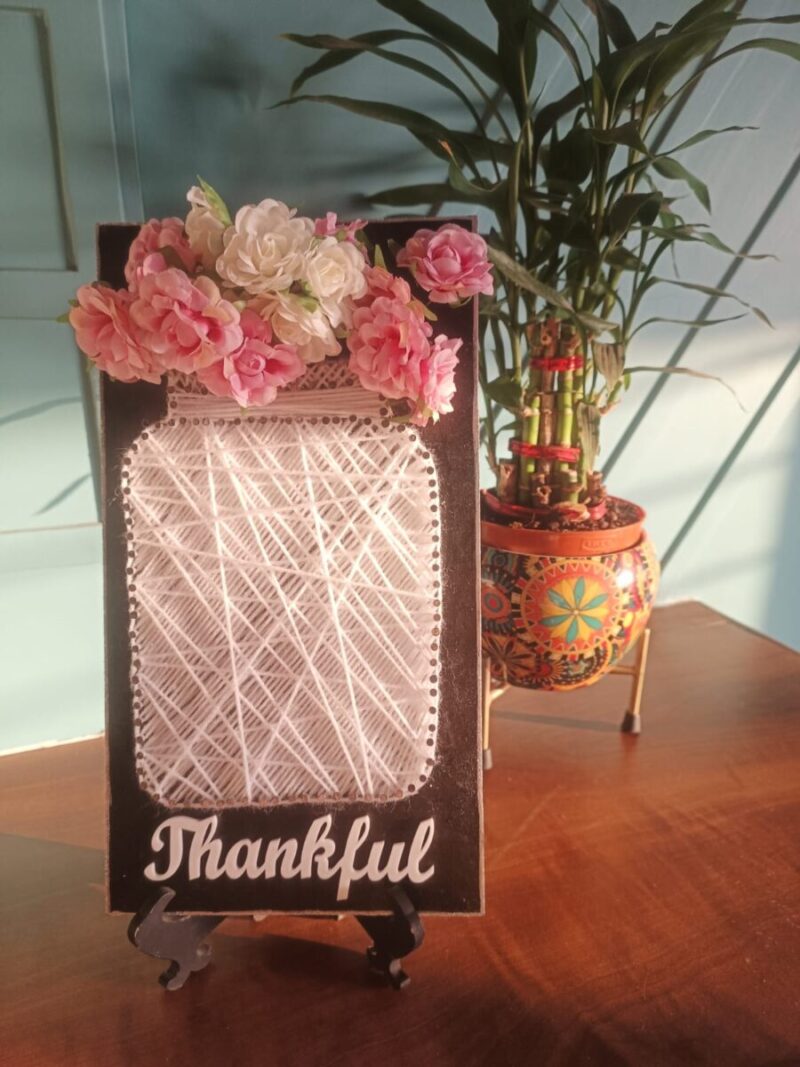 Thankful Blooms: Mason Jar String Art Decor