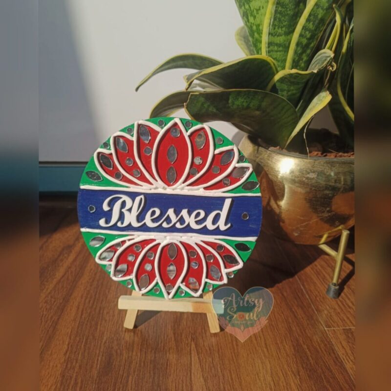 Lippan Art Elegance: "Blessed" Vibrant Desk Decor & Unique Gifting