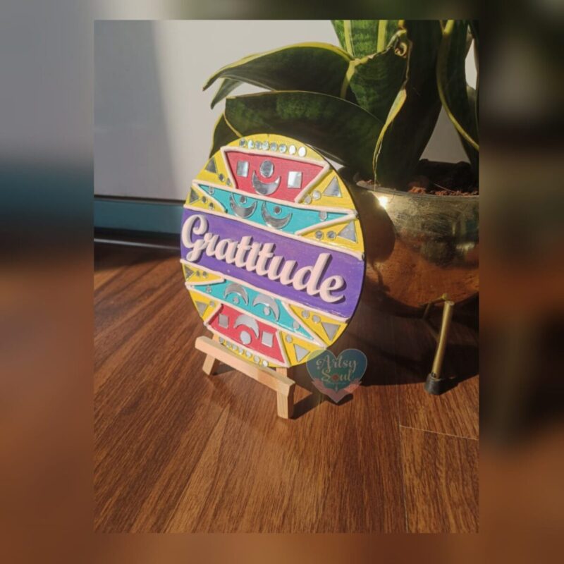 Gratitude Lippan Art: Handcrafted Desk Decor & Unique Gift