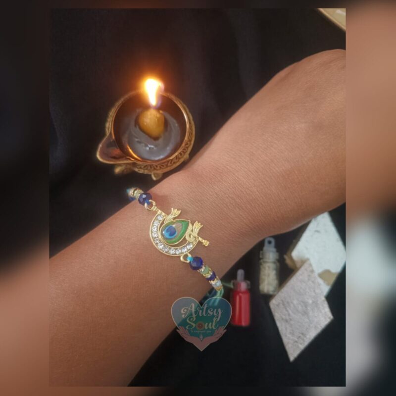 Sparkling Peacock Rakhi in Festive Box