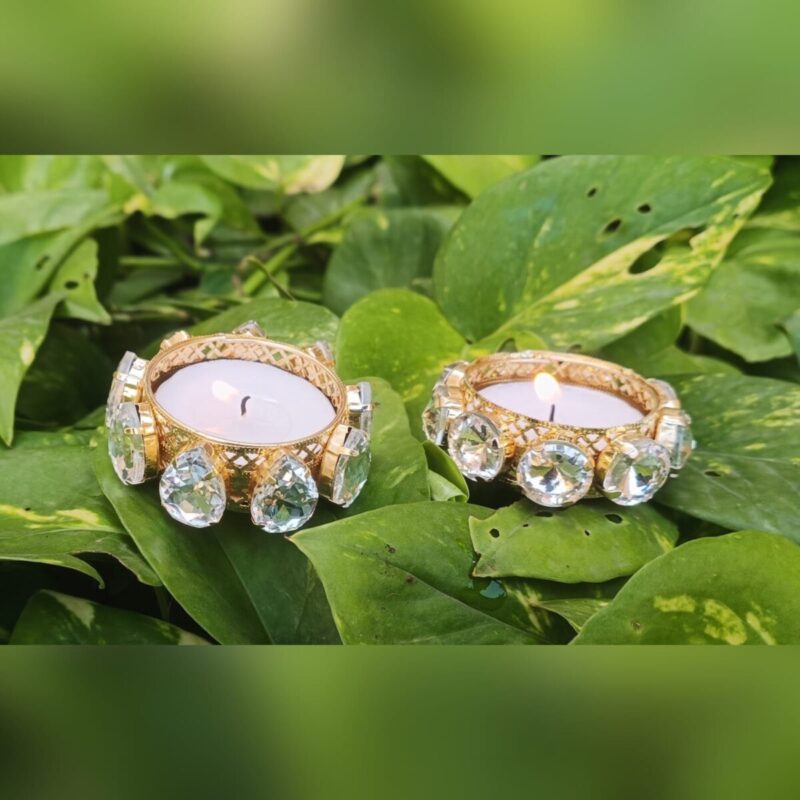 Affordable Stone-Studded Diya – Perfect for Gifting ( A set - 2 piece)